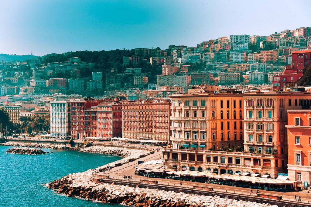Italy Naples Bay Of Naples View From Castel Dell Ovo