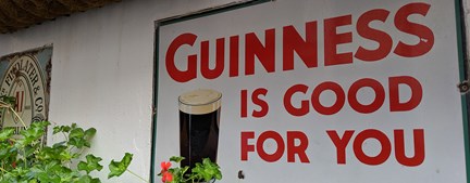 Guinness if good for you sign, Ireland