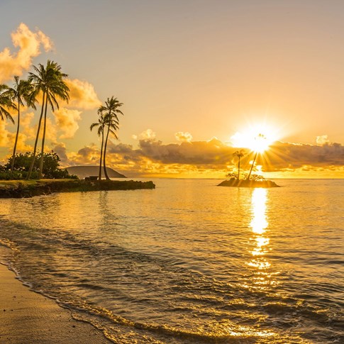 Usa Honolulu Beach Sunset