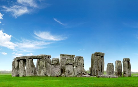 Stonehenge with blue sky, England