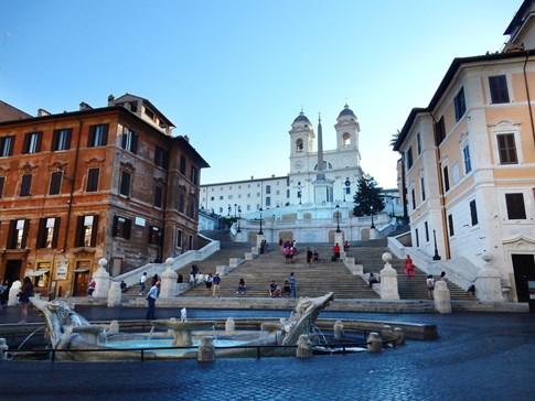 Italy Rome Spanish Steps Fountain