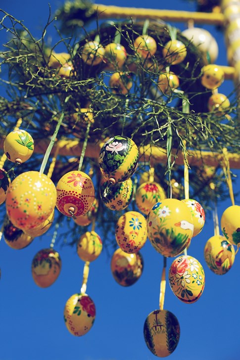 Germany Easter Egg Tree Colorful Hanging Branch