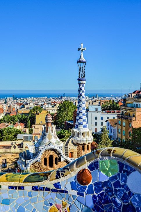 Spain Barcelona Park Guell Mosaics