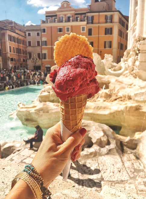 Italy Rome Trevi Fountain Ice Cream Gelato