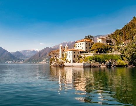 Italy Lake District Como Mountains Buildings Water Landscape Red Roofs Daytime Sunny