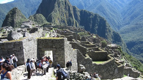 Tourists at Machu Picchu, Peru