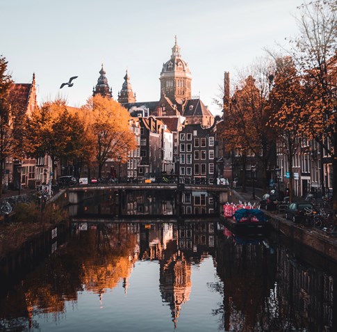 Netherlands Amsterdam Fall Canal