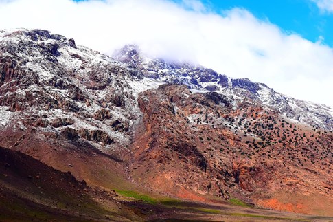 Morocco Atas Mountains Fall Colors Snow Desert
