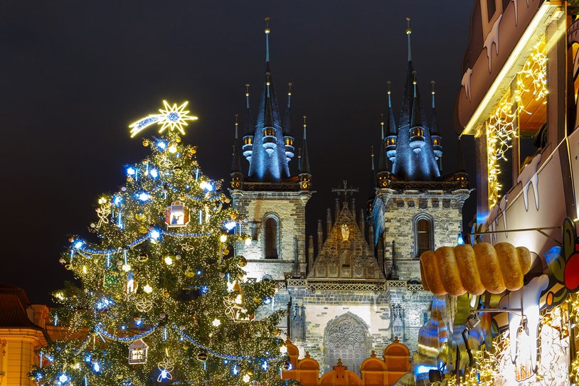Czech Republic Prague Christmas Market Night