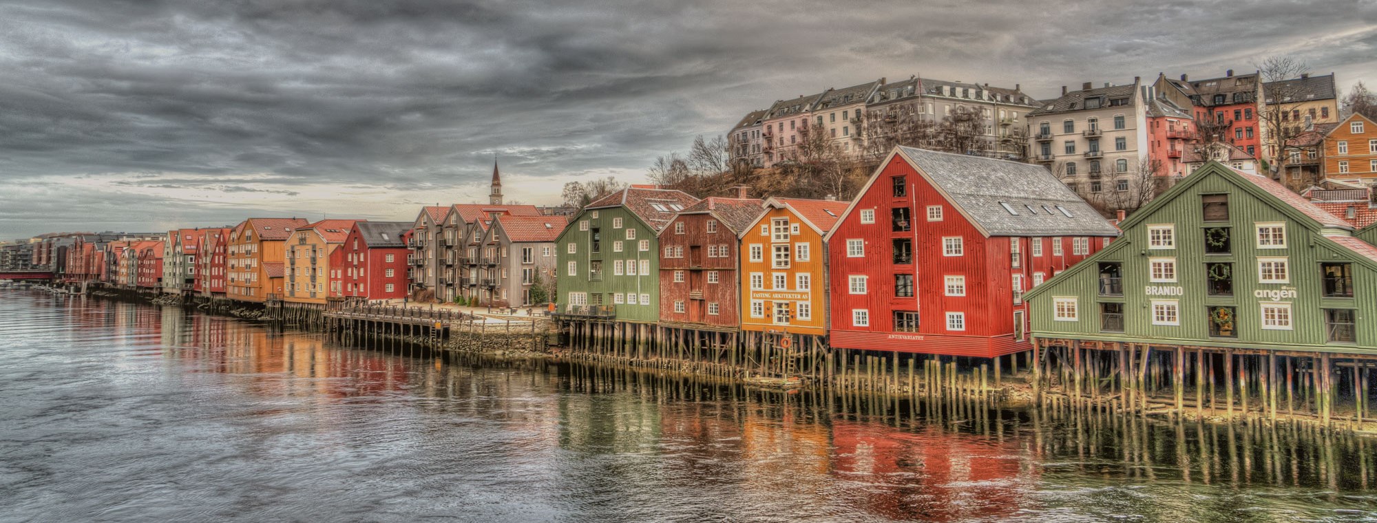 Norway tours of colorful houses, Trondheim