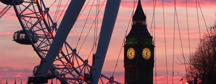 Uk Great Britain London Eye Carousel At Night