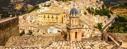 Italy Sicily Ragusa Brick Rooftops