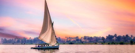 Egypt Feluca Boat Nile River Sunset