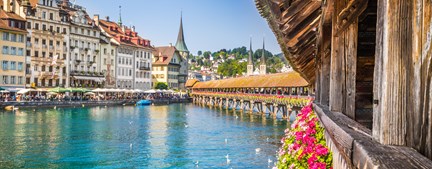 Switzerland European Whirl Historic Town Of Lucerne With Chapel Bridge, Switzerland