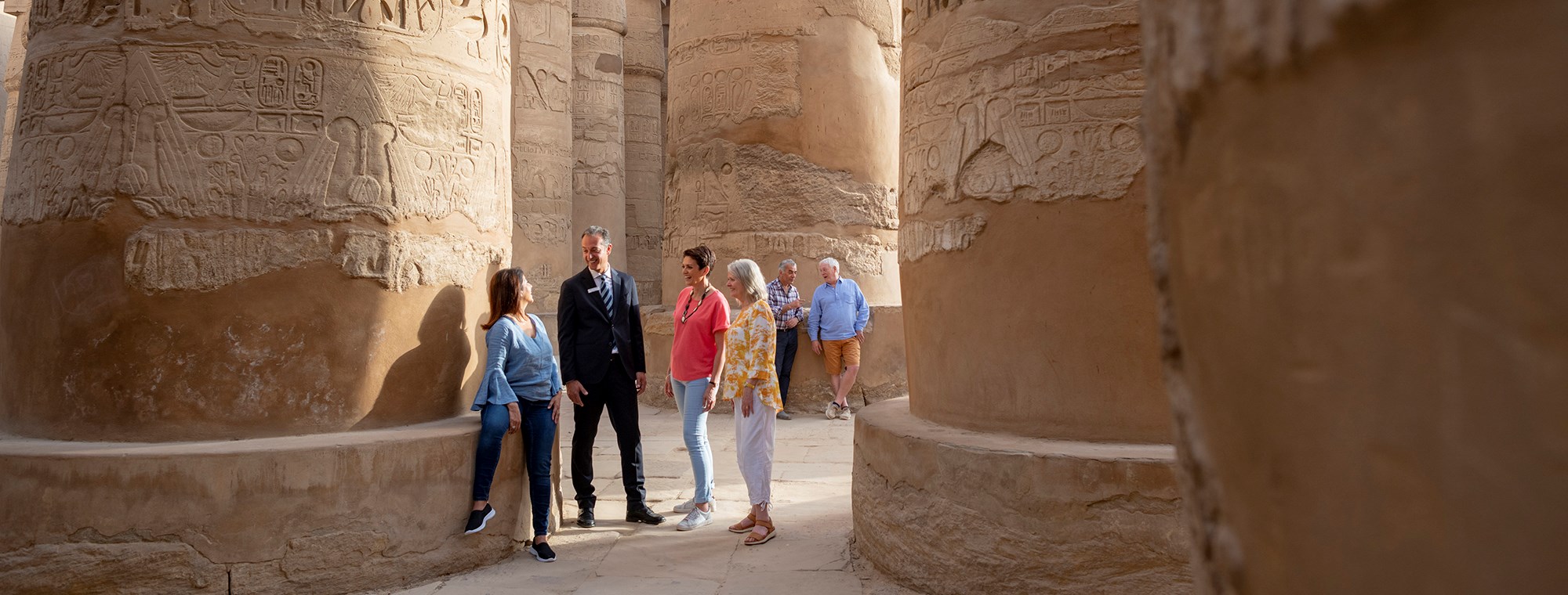 Egypt Karnak Temple Luxor Guests Travel Director Guided Vacation Egyptologist Pyramids