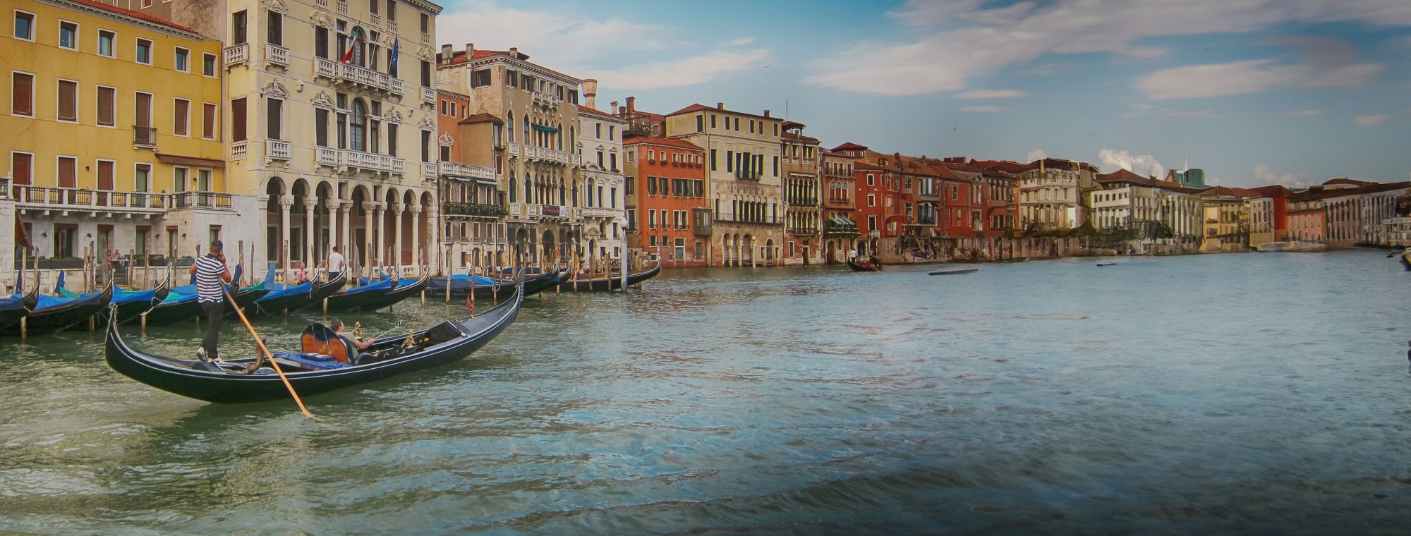 Italy Venice Gondola Water Daytime Gondolier