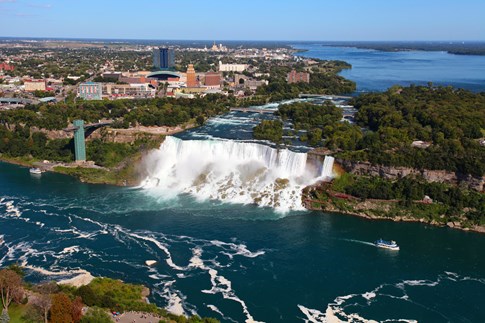 Aerial view of Niagara Falls, Ontario, Canada