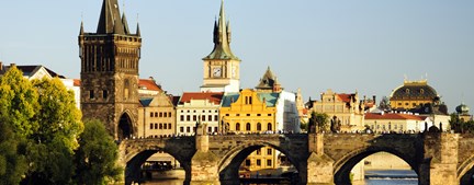 Charles Bridge over the Vltava River, Prague, Czech Republic