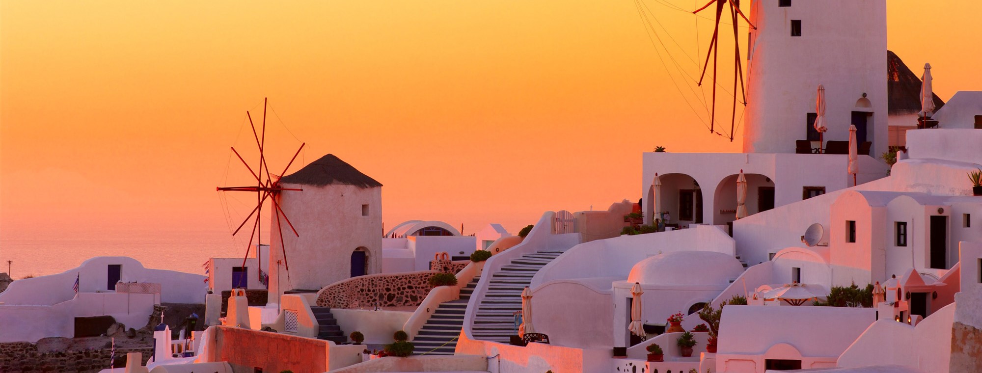 Oia village at sunset, Santorini Island, Greece
