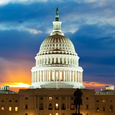 Capitol building at night in Washington, D.C.