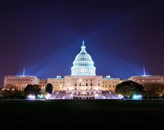 Capitol building at night, Washington, D.C.