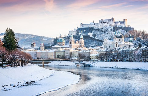 Winter scene in Salzburg, Austria
