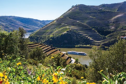 River cruise ship in Douro River Valley, Portugal