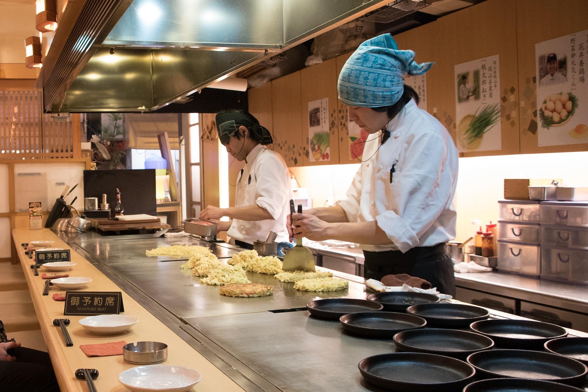 Top Foods Dishes To Try In Japan Okonomiyaki Being Made Prepared By Chefs