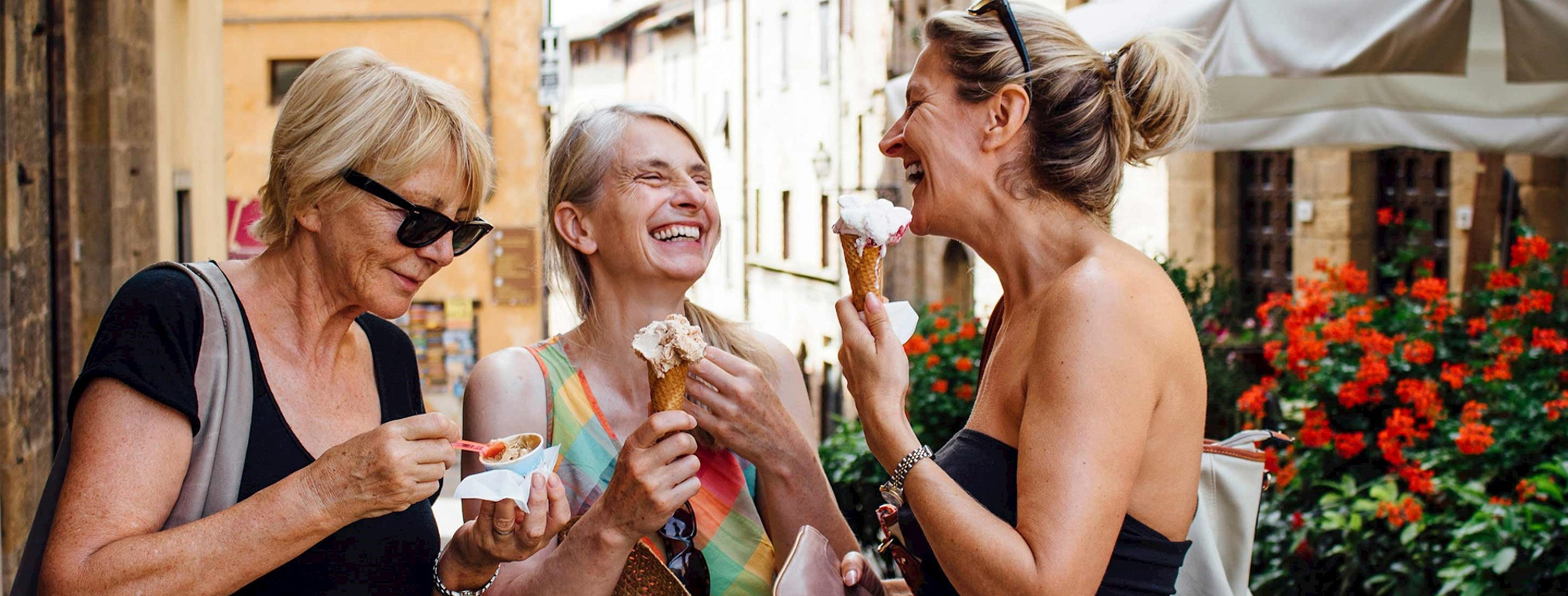 Italy Florence Gelato Women Eating Friends Laughing Expert Travel Advice Food
