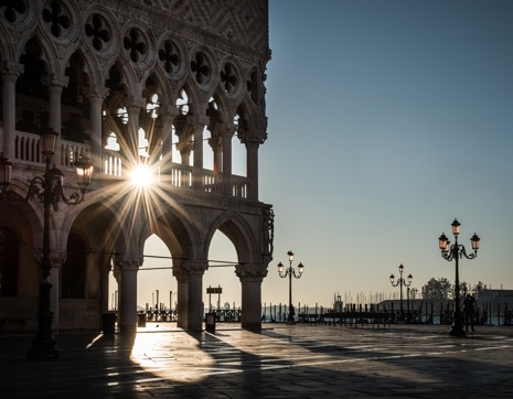 Italy Venice Saint St Marks Square Sun Lapms Lagoon