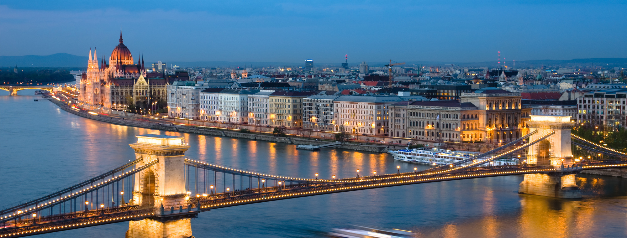 Hungary Budapest Danube River Parliament Chain Bridge