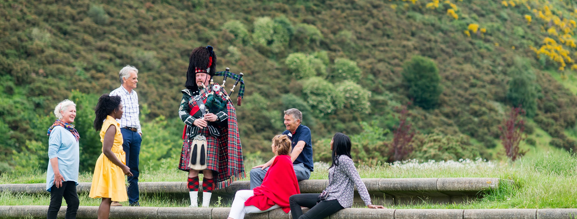 Scotland Highlands Kilt Grass Bagpipes