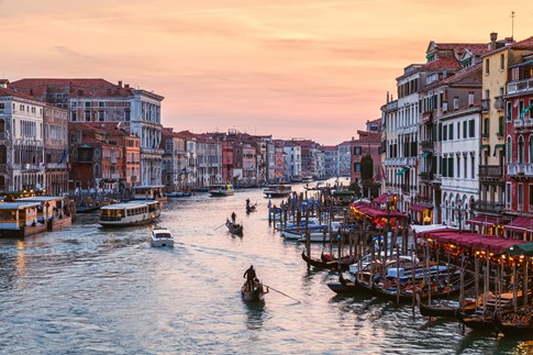 Grand Canal at twilight, Venice, Italy