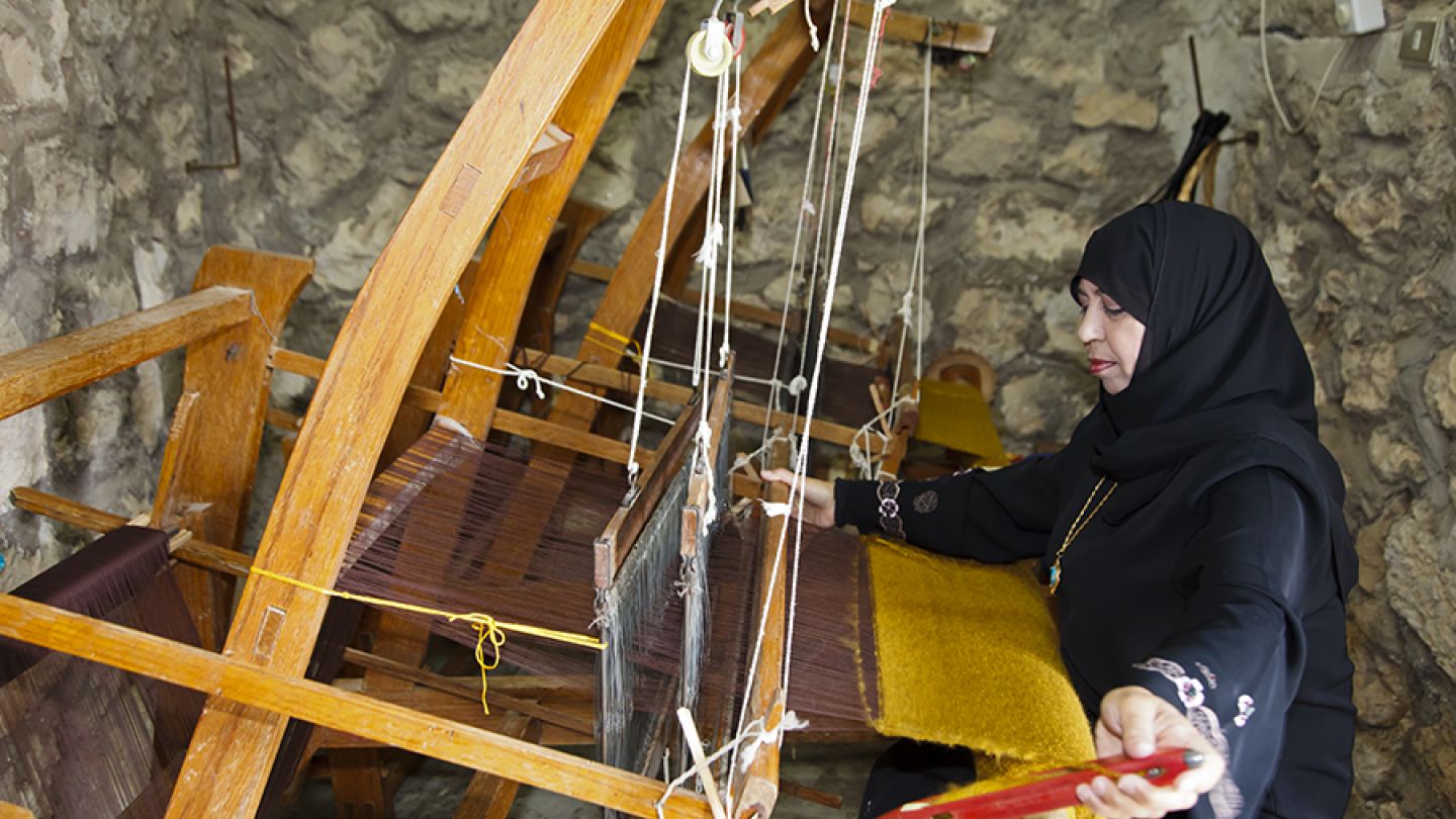 Expert Woman Weaving