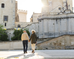 France Avignon Couple Sun Palace Du Palais Des Papes