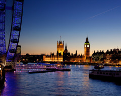 England London Thames River At Night