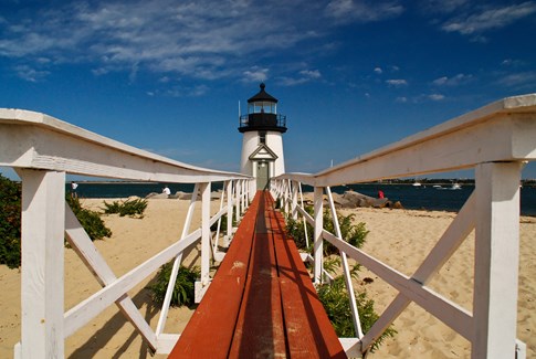 Lighthouse on beach at Cape Cod, Massachusetts