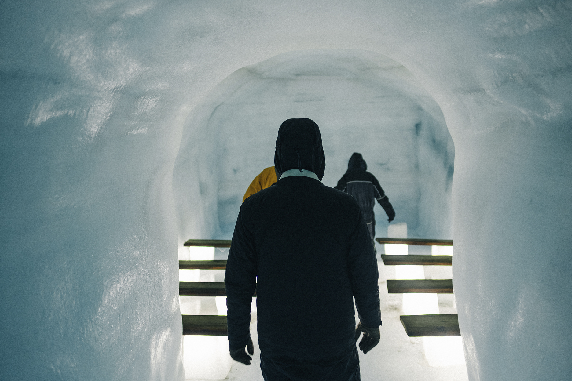 Iceland Langjökull Ice Caves People Benches Expert Travel Adivice Glaciers Gysers Waterfalls