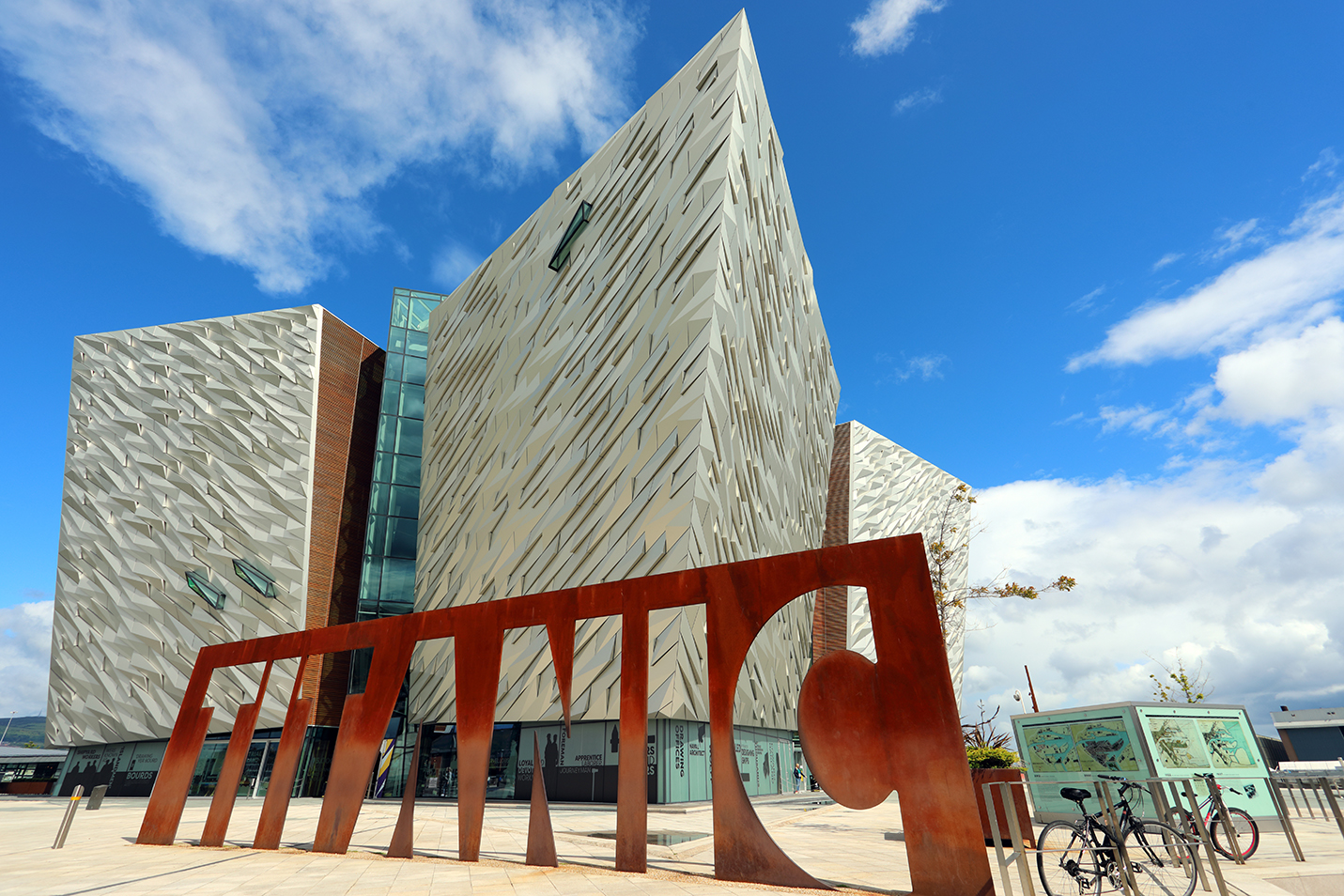 Ireland Belfast Titanic Musuem With Metallic Facades In The Titanic Quarter