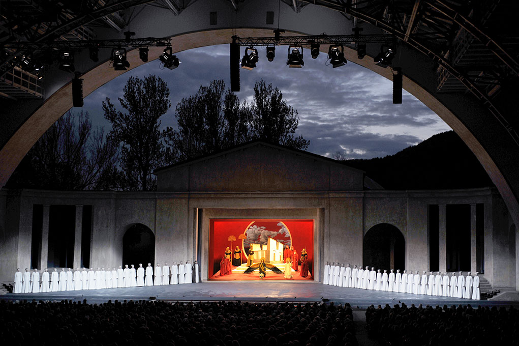 Expert Oberammergau Passion Play Theater At Night