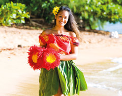 Usa Hawaii Hula Girl Iv Gold