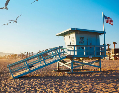 Usa California Los Angeles Venice Beach Life Guard Hut