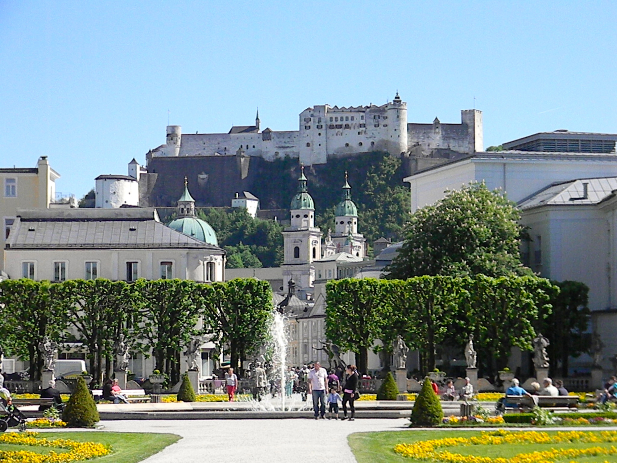 Austria Salzburg Mirabel Gardens With People (1)