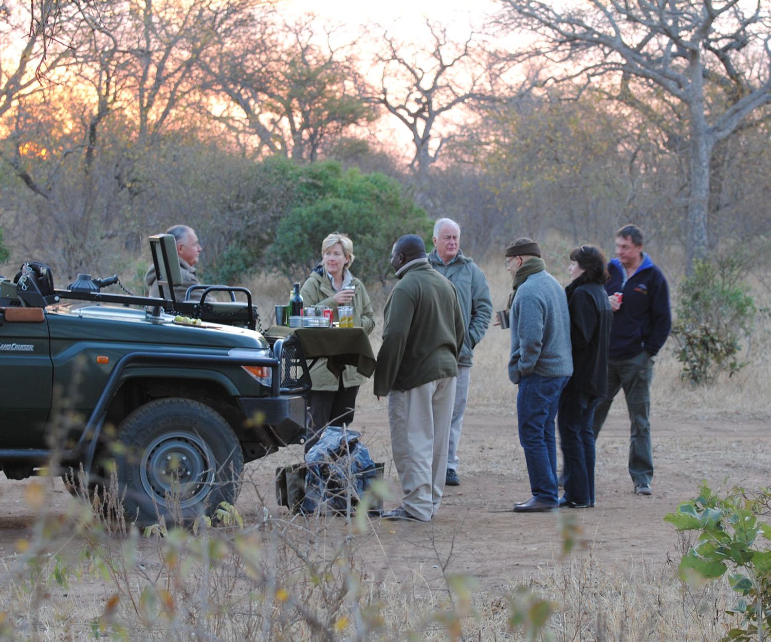 South Africa Game Drive Sunset Drinks Stop