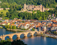 Germany Heidelberg Castle On The Rhine River