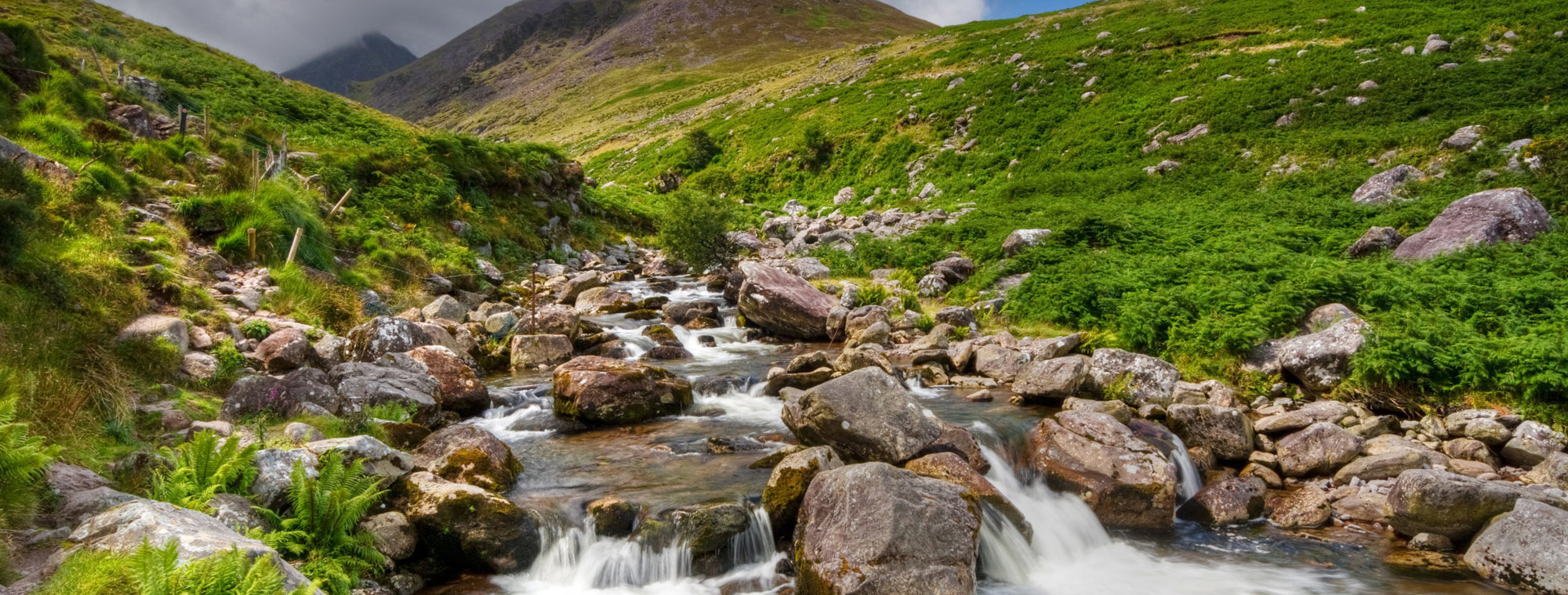 Ireland Ring Of Kerry Creek Water Rushing Over Rocks