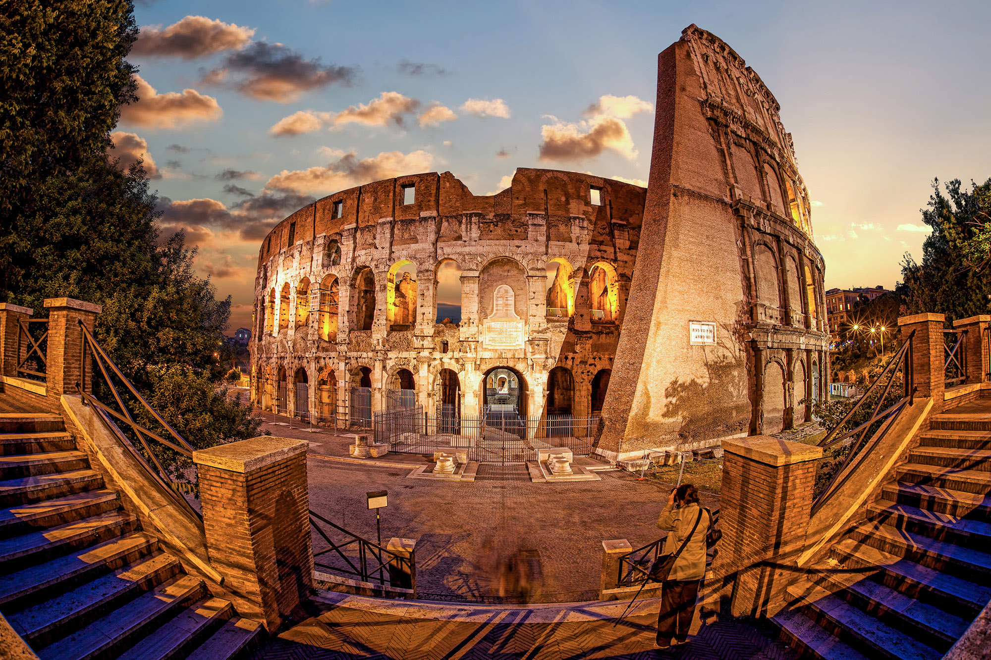 Italy Rome Colosseum Evening