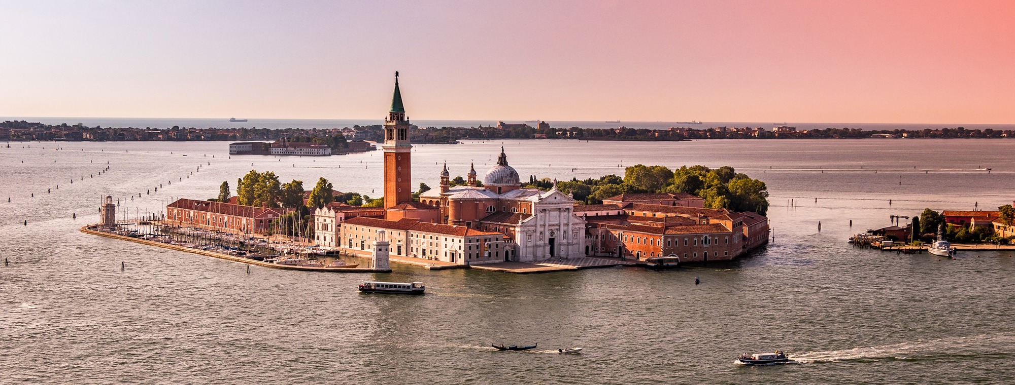 Italy Venice Water Architecture Boats Gondolier Sunset Canal Channel