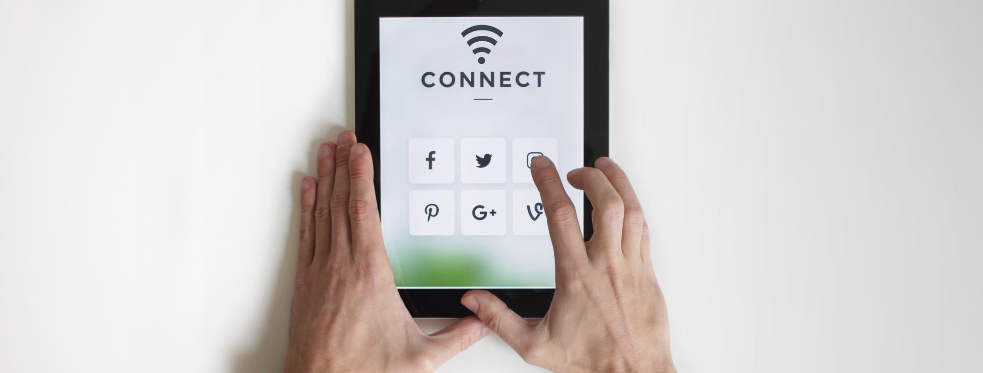 Expert Tech Wifi Tablet Connect Hands White Background