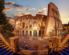 Italy Rome Colosseum Evening